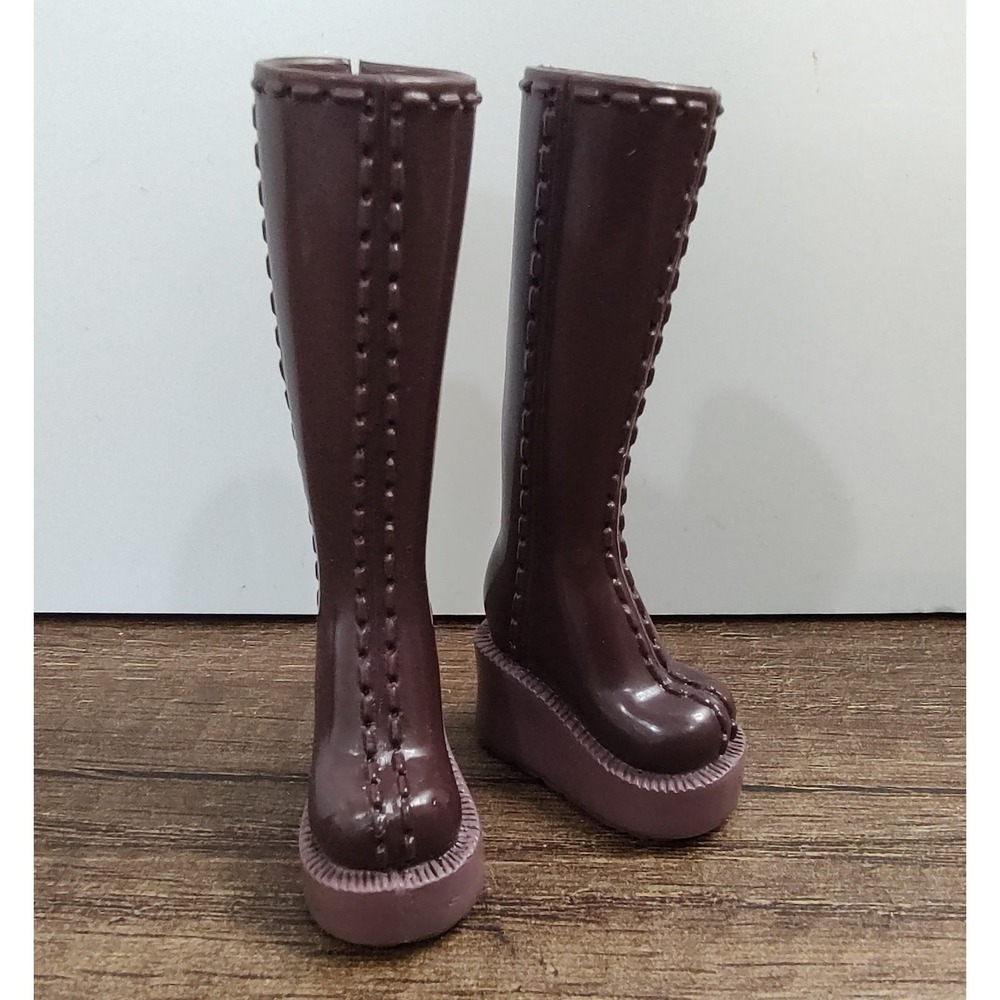 Mattel Barbie doll shoes My Scene brown tall platform boots Z20